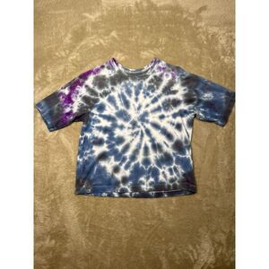 Everlane Tie Dye Box Cut Crew Neck Short Sleeve Organic Cotton XS Purple Blue